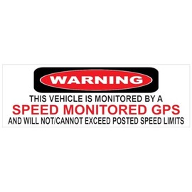 Generic Speed Monitored GPS Bumper Sticker D7207 Decal