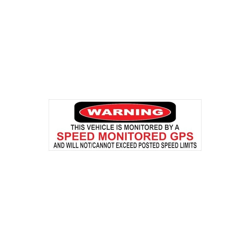 Generic Speed Monitored GPS Bumper Sticker D7207 Decal