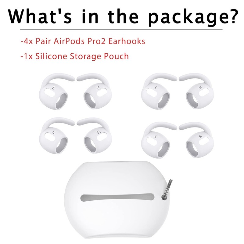 Mijusun 4 Pairs Replacement Ear Hooks for AirPods Pro 2