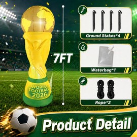 Inflatable Outdoor Decoration - Built-in LED Blow Up Yard Decor, Football Tournament Match Day Lawn Garden Display Piece