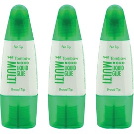 Tombow Tombow PT-MTC Flüssigkleber, Multi Talent mit zwei Spitzen, 25 g (3er Pack, Multi Talent)