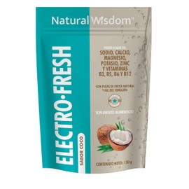 NW Electrolitos en Polvo Sin Azucar Electro-Fresh Hidratación con Minerales | Sodio Potasio Calcio Magnesio Zinc | Sal del Himalaya | Sabor Coco con Vitaminas | Pulpa de Fruta Natural