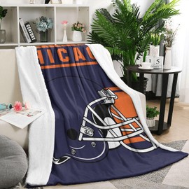 Striped hgdn Football Team Throw Blanket 60x50 Inches, Lightweight Warm Football Fans Fleece Blanket Gifts for Men Women