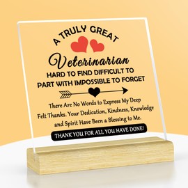 Veterinarian Appreciation Gifts Acrylic Plaque with Wood Stand Vet Tech Gifts Christmas Graduation Gift Veterinary Thank You Gifts Animal Doctor Gifts for Veterinary Technician Birthday Keepsake