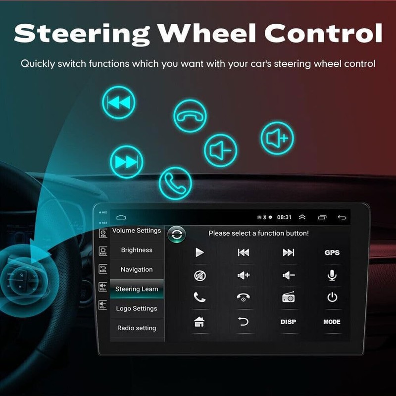 Android 14 Car Stereo Radio for 2007-2012 Nissan Sentra,Rogue 2008-2011,Frontier