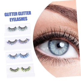 Beavorty 5sets False Glitter Eyelashes Makeup Fake Lashes for Cosplay Party 4pairs*5