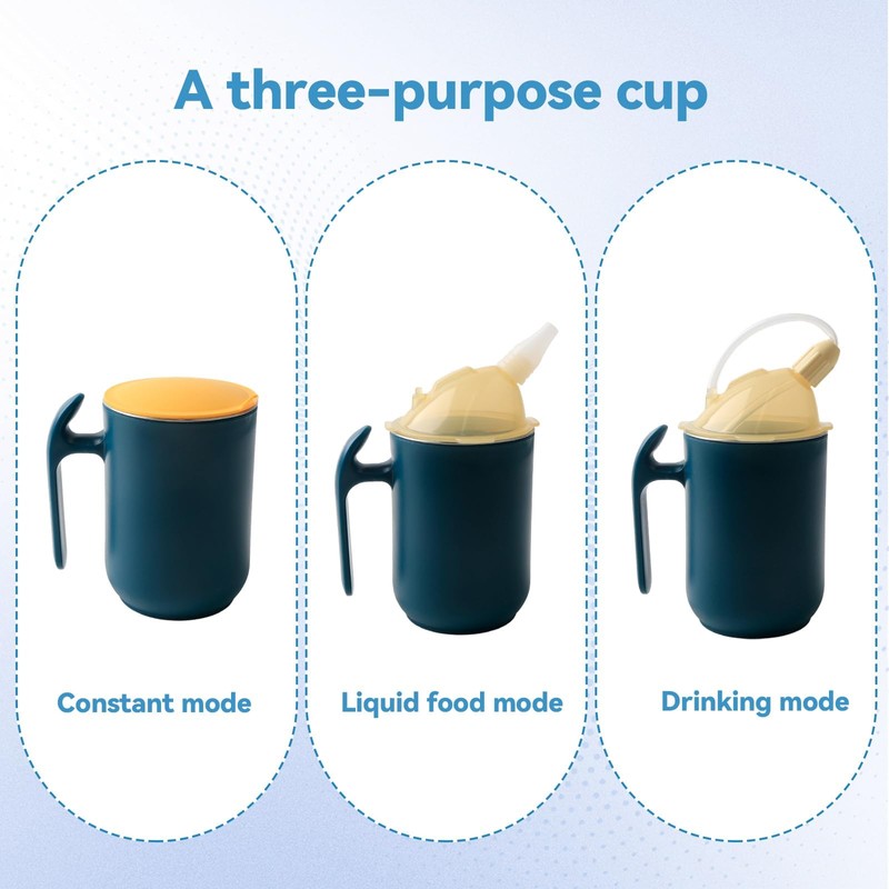 UCFBWO Adult Sippy Cup for Elderly, Stainless Steel Beaker with