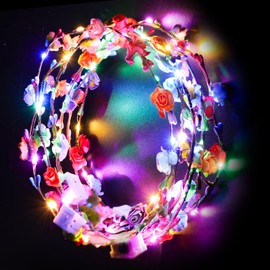 Kangtaixin Pack of 6 LED Flower Wreath Headband - Luminous Hair Wreath for Women & Children, Festival Party Headpiece, Wedding, Birthday, Christmas, Mallorca Accessories