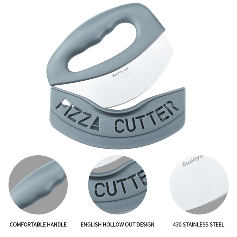 Suanyok Premium Pizza Cutter Food Chopper-Super Sharp Blade Stainless Steel