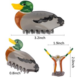 Duck Hair Clips for Women, Cute Animal Hair Claw Clips Duck Lover Gifts for Girls, Funny Farm Animal Themed Hair Accessories Gift for Birthday