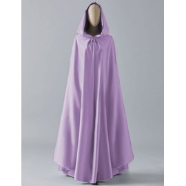 BEAUTELICATE Women's Wedding Hooded Cape Bridal Cloak Poncho Full Length Lilac