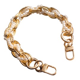 OCCI CHIARI Metal Decoration Phone Charm Pearl Cellphone Chain Women's Smartphone Lanyard Anti Lost Keychain, Golden