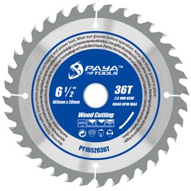 PAYA TCT Circular Saw Blade Diameter 165 mm x 20 mm 36 Teeth Hand Circular Saw Accessories Saws DIY Cutting Firewood for Pallets, Wood etc. PY1652036T TÜV Rheinland Tested and Certified