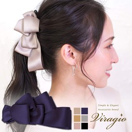 Viragio vi-1743 Banana Clip, Ribbon, Hair Clip, Simple, Hair Accessory, Hair Ornament, Clip, Elegant, Adult, Women's, Casual, Wedding, Going out, Brand