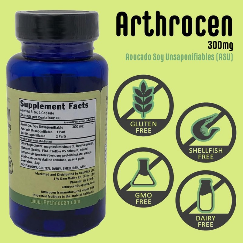 ASU Joint Support Supplement, 300mg Avocado Soy Unsaponifiables, Once Daily