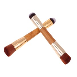 Outanaya 2pcs Double-ended Complexion Brush Professional Multipurpose Makeup Tools for Contouring Highlighting and Blending Home Travel and Professional Use