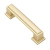 Alzassbg 10 Pack Brushed Gold Cabinet Knobs, 1.3 Inch(32mm) Square