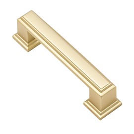 Alzassbg 10 Pack Brushed Gold Cabinet Knobs, 1.3 Inch(32mm) Square Kitchen Cabinet Hardware Knobs for Cabinets and Drawer AL6071MGP