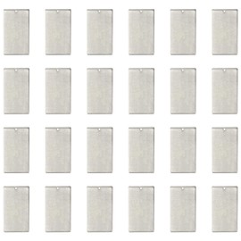 ImpressArt - Premium Metal Stamping Rectangle Blanks for Metal Stamping and Jewelry Making (24 Pack) (11/16" x 1 1/4" Rectangle w/Hole, Aluminum)