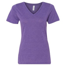 Bella Canvas Missy's Relaxed Jersey V-Neck T-Shirt, Medium, Purple Triblend