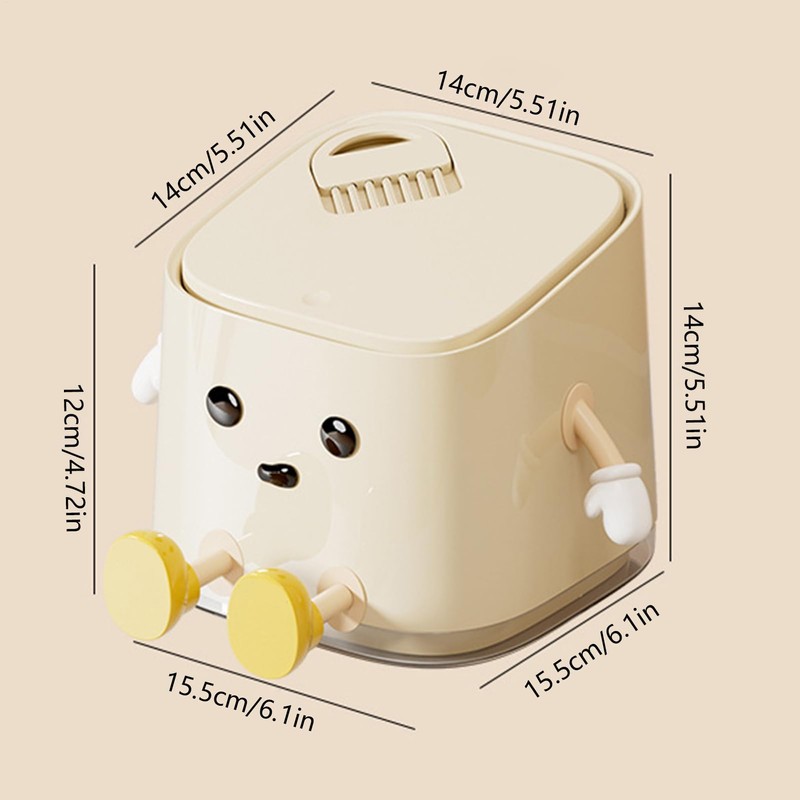 Desktop Trash Can with Lid, Tiny Desk Trash Can, Narrow