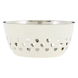 Premier Housewares Bowl with Hearts Design, Cream