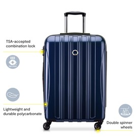DELSEY PARIS Helium Aero Hardside Expandable Luggage with Spinner Wheels, Titanium, Carry-On 19 Inch
