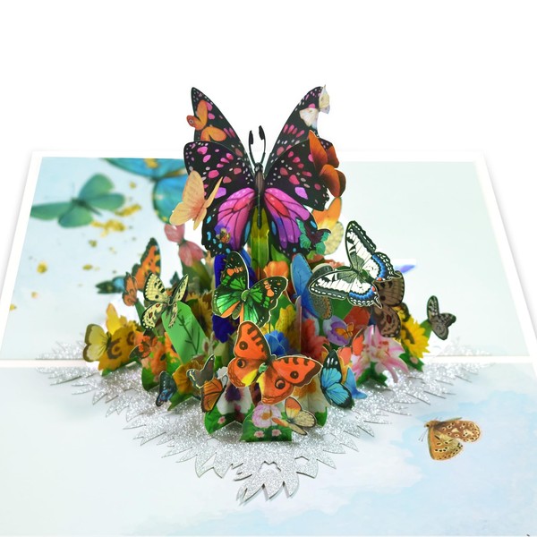 GREETING ART Butterfly Pop Up Card - 3D Cards, Butterfly