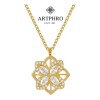 Artphro Trébol Giratorio Collars Y Cadena Dorados Mujer