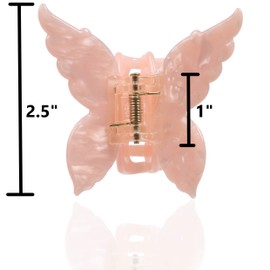 ZOOX Chic Hair Claw Clip by French Designer, A New Twist On Ordinary Hair Clips (Rose Quartz Butterfly)