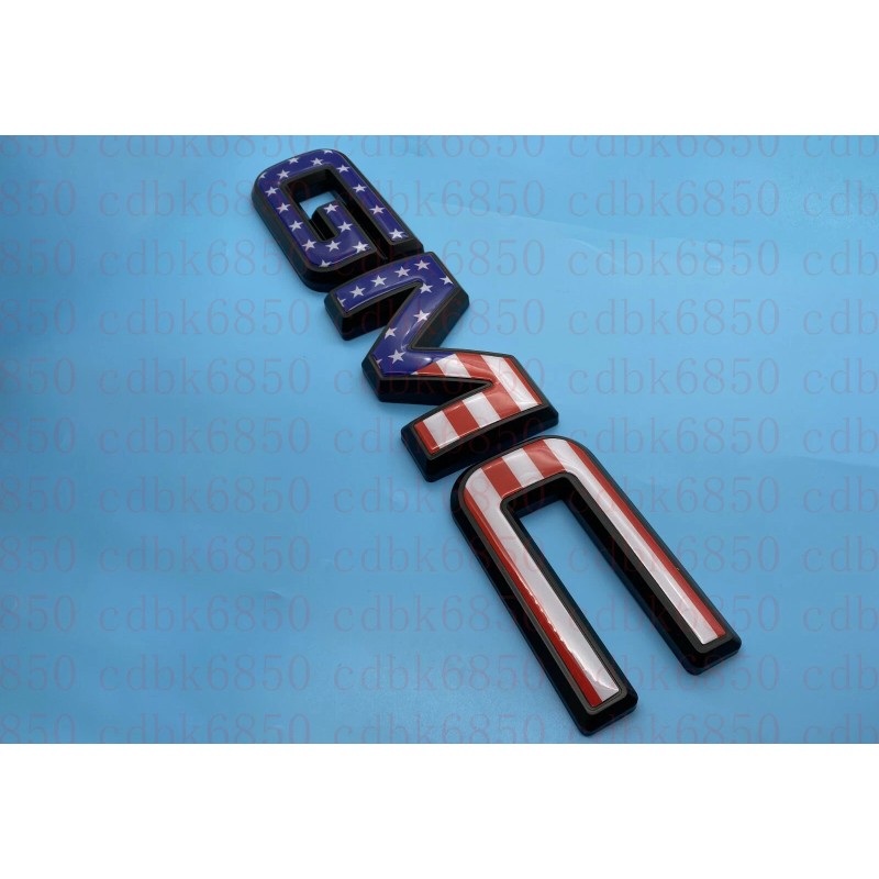 Auto Rear Color USA Flag Emblem Overlay 2019-2024 GMC Sierra