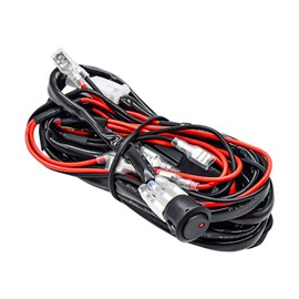 LED Light Bar Wiring Harness Kit, 300W 2 Leads 16 AWG Universal LED Work Light Bar Wiring Harness with 12V 40A Relay On & Off Switch for Off-Road Vehicles Fit 4 Lights