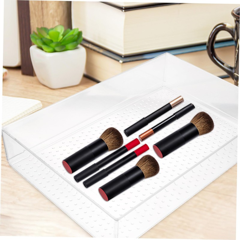 WOONEKY Plastic Drawer Storage Box Set 4 Compartment Organizers for