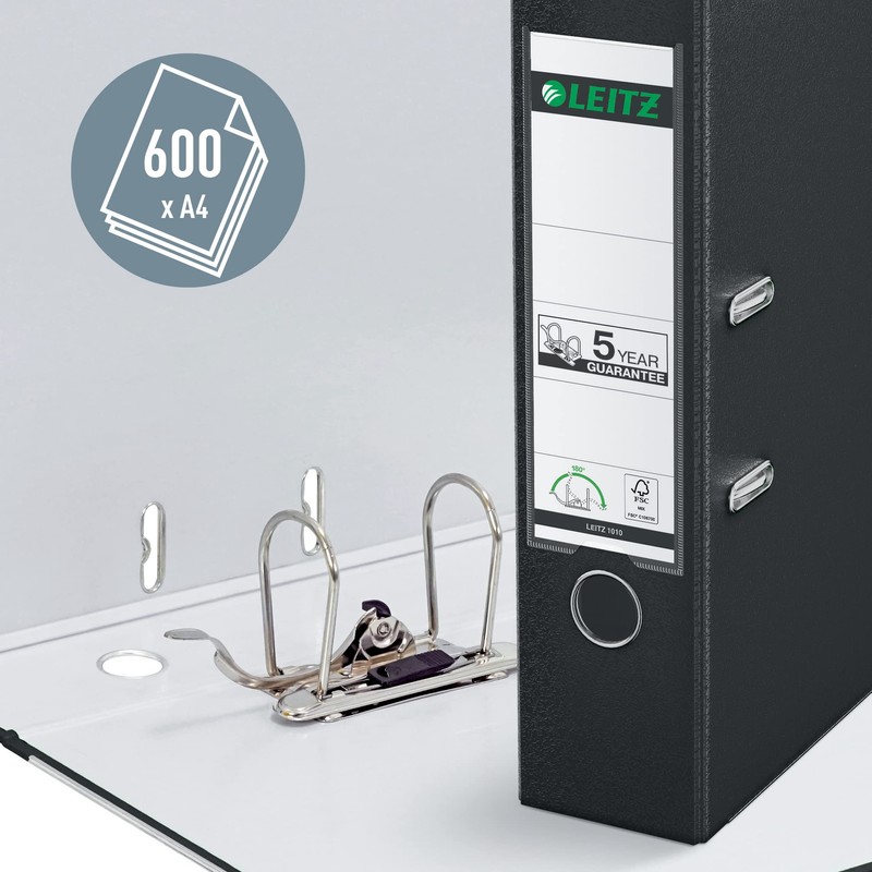 LEITZ ライツ レバーアーチファイル A4 背幅 81mm 2穴 600枚収納 ブラック 10105095
