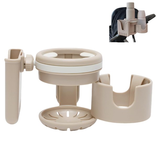 3-in-1 Stroller Cup Holder, Baby Stroller Accessories with Bottle Holder,