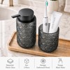 Grey Glass Bathroom Liquid soap Dispenser and Toothbrush Holder Set