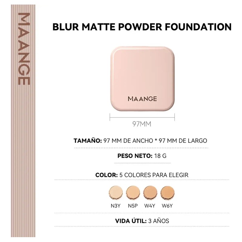 Polvo Compacto De Fijador Matte Maquillaje Hipoalergenico