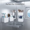 QHLMZR 4Pcs-Magnetic Toothbrush Holder,Cruise Bathroom Organizer – Foldable, Wall Mounted,