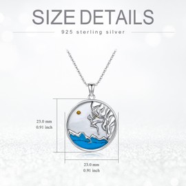 JBAERD Mustard Seed Necklace Sterling Silver Mountain Faith Mustard Seed Necklace Climbing Mountain Pendant Gifts