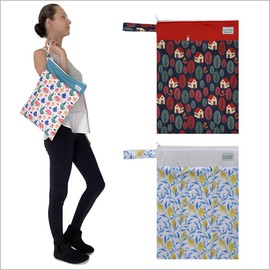 Ecoable Wet Dry Bag: 12x14 Travel Organizer for Diapers, Toiletries, Laundry, Beach, Pool, Stroller, Dirty Gym Clothes, Swimsuits (Black)