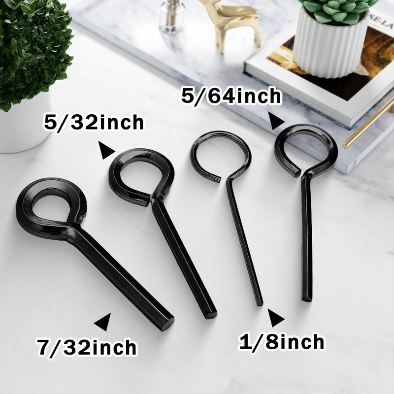 Auvotuis 7/32 inch Standard Hex Dogging Key, 8 Pcs Black