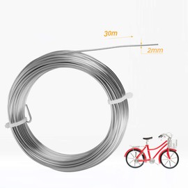 Aluminum Craft Wire, Naler 12 Gauge 98 Feets Silver Crafting Wires Bending Jewelry Wire Artistic Wire for DIY, Sculpture, Jewellery Making, Wreath Making, Beading, Floral (2mm X 30m)