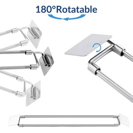 4 Pack Adjustable Stainless Steel RV Refrigerator Tension Rods, Extendable Fridge Bars, Ideal RV Refrigerator Accessories for Stabilizing Food & Drinks, Prevents Spills&Mess During Travel