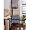 DII Navy Stripe Homespun Woven Throw, 50x60" with 2.5" fringe,