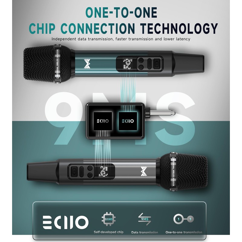 Wireless Microphone, Metal Dynamic Wireless Microphones with One-to-One Chip Connection