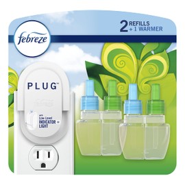 Febreze Plug In Air Freshener, Gain Original, Odor Eliminator & Scented Oil Refill, 1 Warmer + 2 Refills