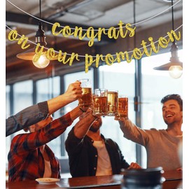 Congrats on Your Promotion Banner, Look at You Getting Promoted Party Decorations, So Proud of You, Job Promotion Decor, Congratulations Decoration Supplies Gold Glitter