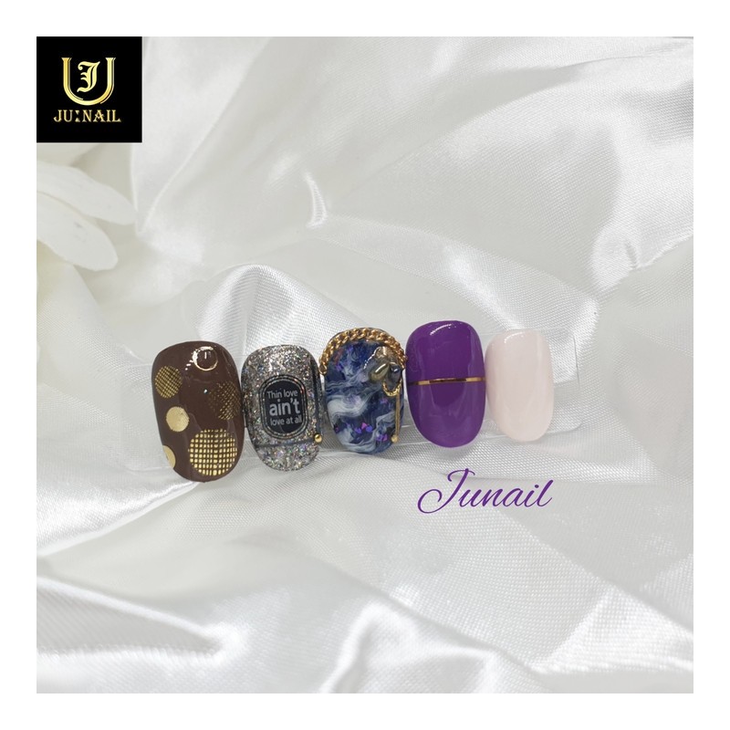 Romantic travel handmade nail tips - Short Oval / 낭만여행