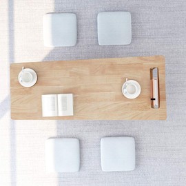 WoodShine Mid Century Modern Mini-Swing Wooden Coffee/Tea Table, Japanese Low Floor Desk, Real Solid Wood Cafe Table with Storage for Home Living Room,Office, Length of 47.25 inches,Natural