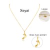 Xeyai Gold Music Note Pendant Necklace Cubic Zirconia for Women